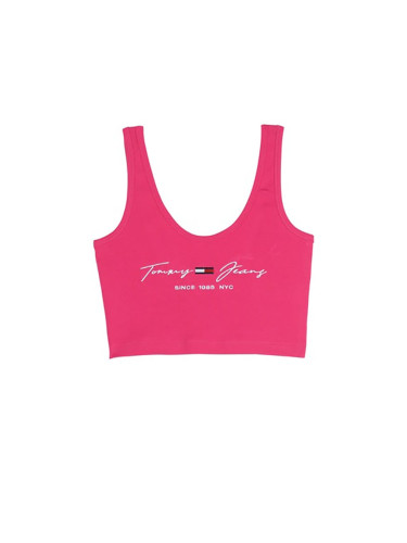 Tommy Jeans Tank top - TJW SCRIPT LINEAR RIB TOP pink