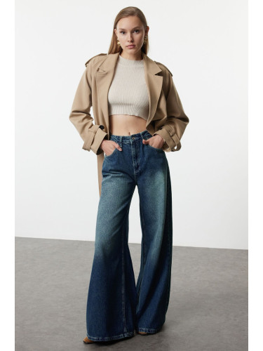 Trendyol Dark Blue High Waist Extra Wide Leg Palazzo Jeans
