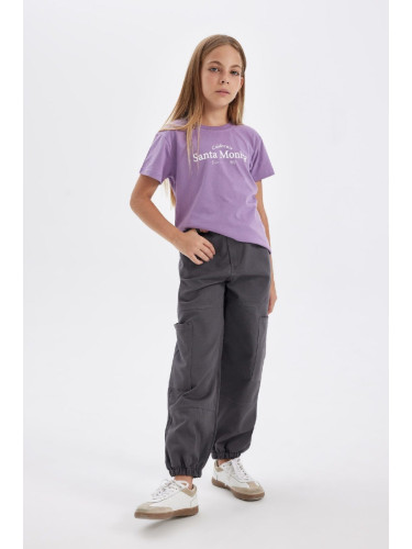 DEFACTO Girl's Parachute Cargo Cotton Trousers