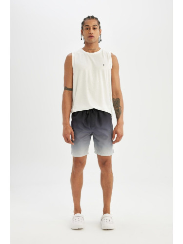 DEFACTO Regular Fit Gradient Printed Mesh Lined Above Knee Swim Shorts