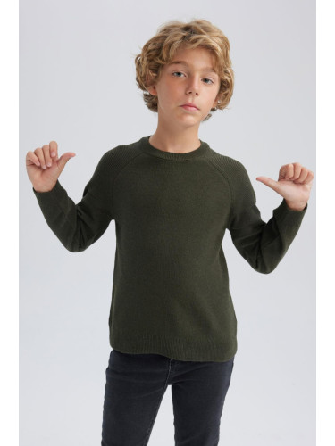 DEFACTO Boy's Crew Neck Cotton Sweater