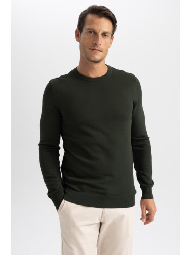 DEFACTO Regular Fit Crew Neck Basic Plain Knitwear Casual Sweater