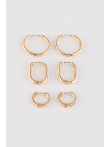 DEFACTO Woman's 3-Piece Gold Earring
