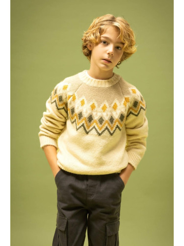 DEFACTO Boy's Crew Neck Knitwear Sweater