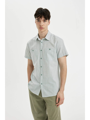 DEFACTO Slim Fit Cotton Striped Short Sleeve Shirt