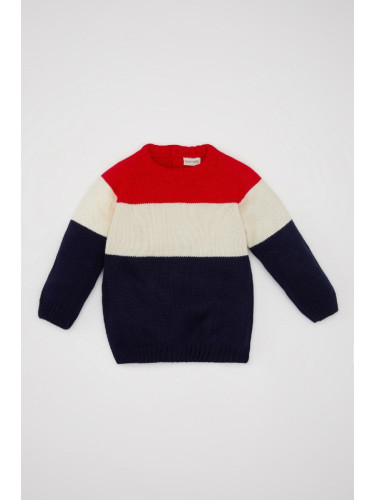 DEFACTO Baby Boy Crew Neck Color Block Knitwear Sweater