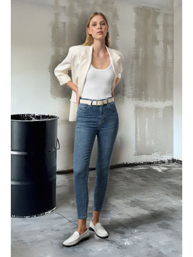 Trendyol Blue High Waist Skinny Jeans