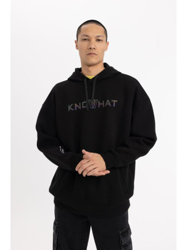 DEFACTO Oversize Fit Hooded Printed Sweatshirt