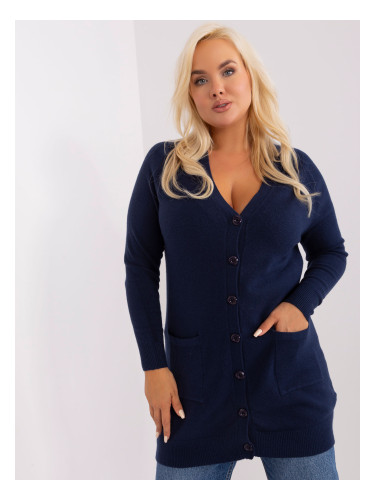 Plus size navy blue sweater with viscose