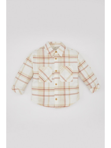 DEFACTO Baby Boy Twill Checkered Long Sleeve Shirt