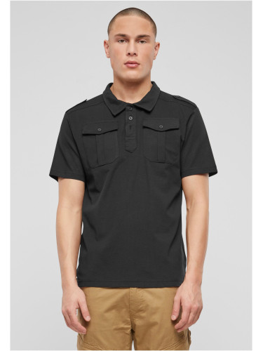 Jersey Jon Polo Shirt with Half Sleeve Black