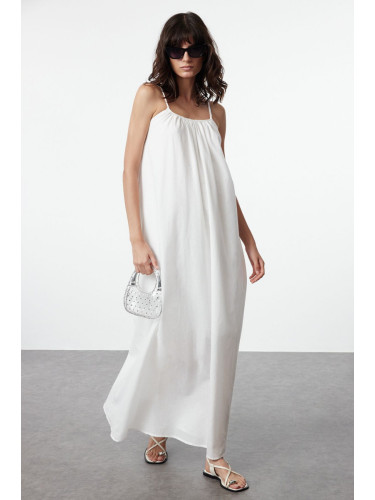 Trendyol White Casual/Wide Pattern Plain Backless Maxi Woven Dress