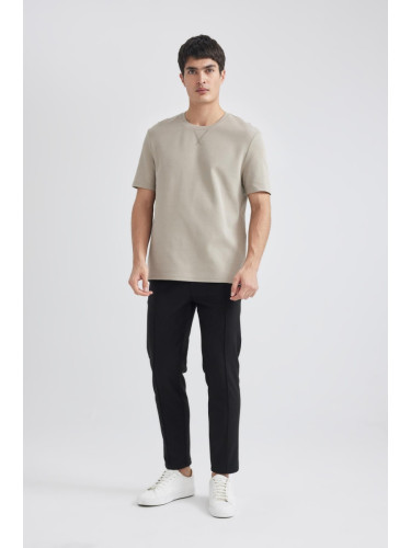 DEFACTO Crop Straight Leg Wool Look Trousers