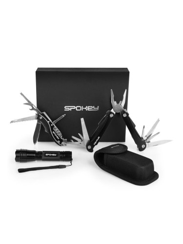 Spokey BOLD Multi-tool set in gift box: knife + pliers + flashlight with loop