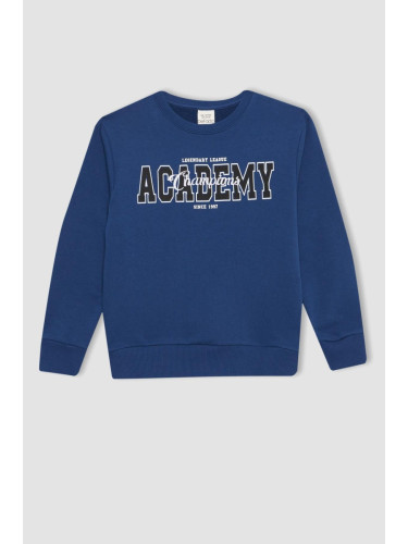 DEFACTO Boy's Crew Neck Printed Sweatshirt