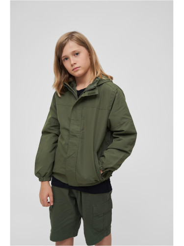 Children's summer windbreaker with front zipper olive