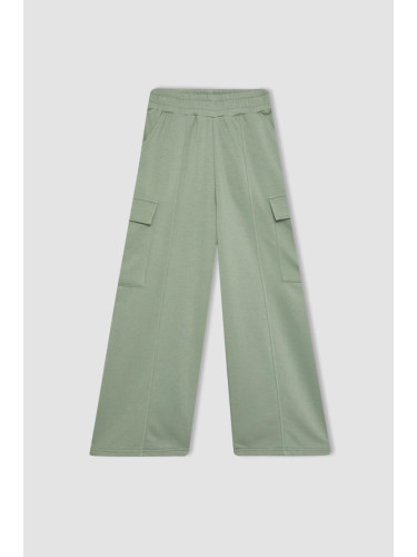 DEFACTO Girl's Wide Leg Cargo Sweatpants