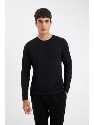 DEFACTO Slim Fit Crew Neck Long Sleeve Pajama Top