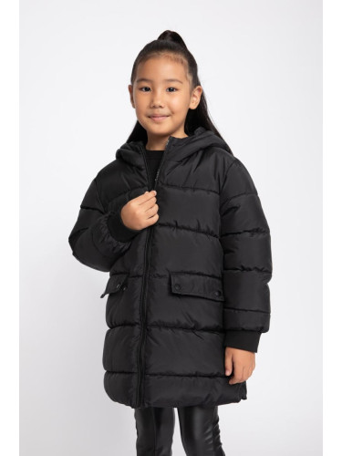 DEFACTO Girl's Water Repellent Hooded Puffer Jacket