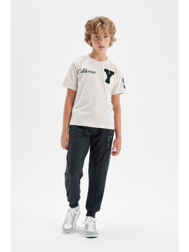 DEFACTO Boys Printed Elastic Waist Leg Pocket Jogger School Sweatpants