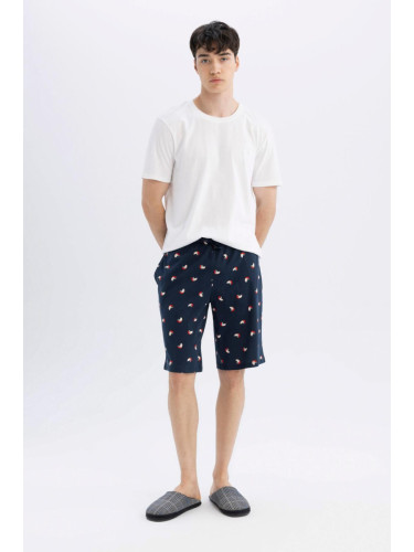 DEFACTO Regular Fit Patterned Pocket Shorts Pajama Bottoms