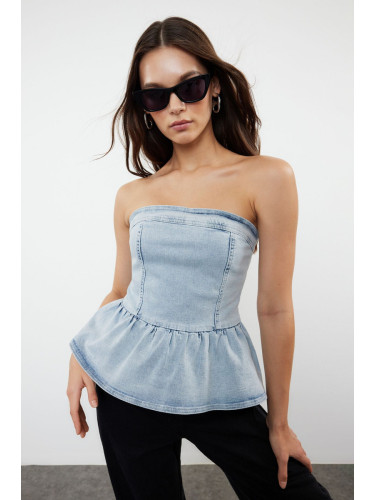 Trendyol Light Blue Denim Bustier