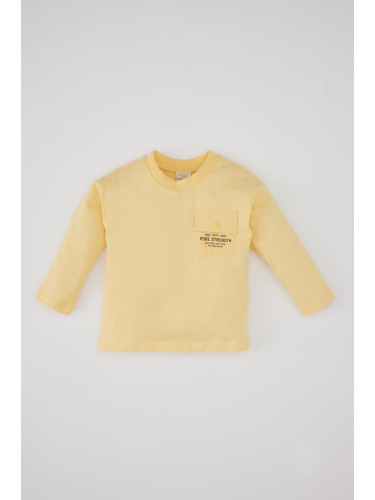 DEFACTO Baby Boy Crew Neck Printed Long Sleeve T-Shirt