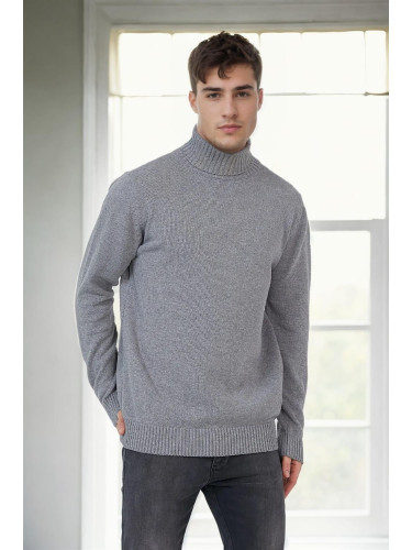 75046 Dewberry Turtleneck Mens Sweater-DARK GREY