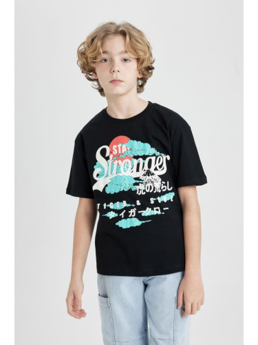 DEFACTO Boys Oversize Fit Crew Neck Printed Short Sleeve T-Shirt