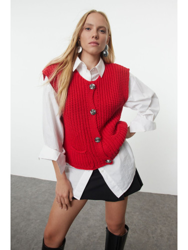 Trendyol Red Crew Neck Fitted Vest