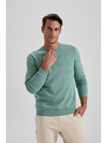 DEFACTO Regular Fit Crew Neck Cotton Basic Sweatshirt