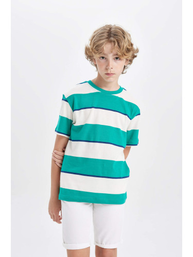 DEFACTO Boy Crew Neck Striped Short Sleeve T-Shirt