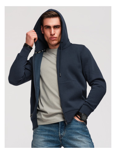 Ombre Men's unbuttoned BASIC sweatshirt - navy blue