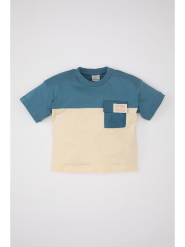 DEFACTO Baby Boy Crew Neck Color Block Short Sleeve T-Shirt