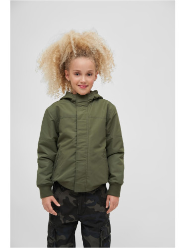 Children's windbreaker with front zipper olive