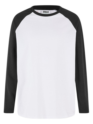 Boys' long-sleeved T-shirt Organic Oversized white/black