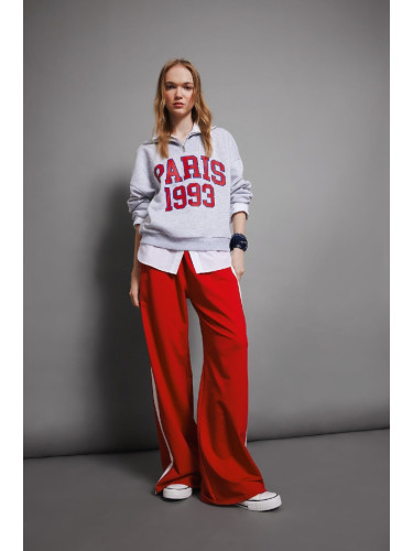 DEFACTO Cool Wide Leg Wide Leg Sweatpants Sweatpants Wide Leg Elastic Waist Laced Striped