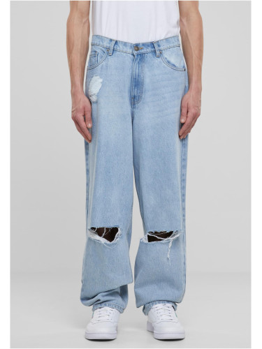 Men's Heavy Ounce Knee Cut Baggy Jeans Blue