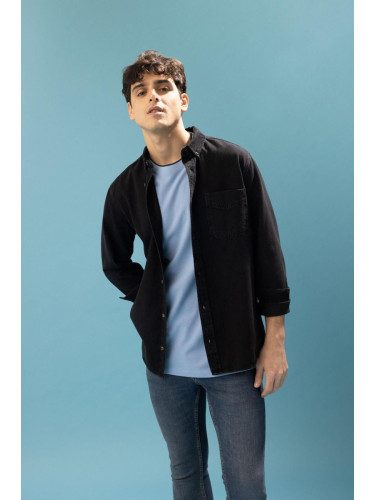 DEFACTO Slim Fit Long Sleeve Jean Shirt