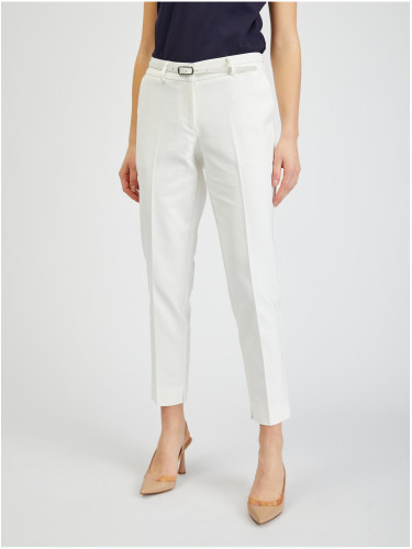 Orsay White Women's Shortened Pants with Belt - Women