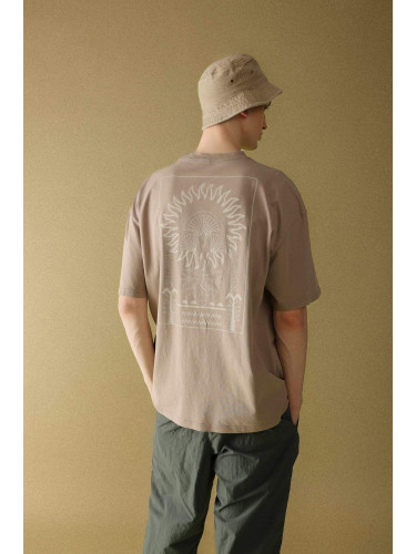 DEFACTO Oversize Fit Crew Neck Back Printed Short Sleeve T-Shirt