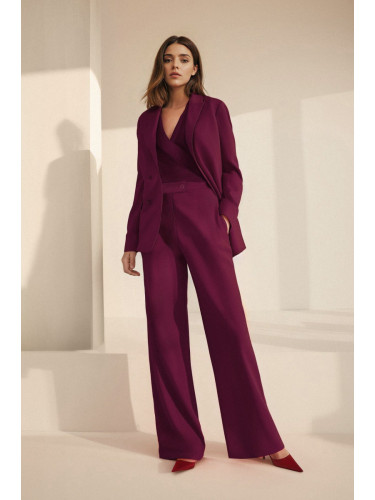 Trendyol Claret Red Wide Leg/Wide Leg Woven Fabric Trousers