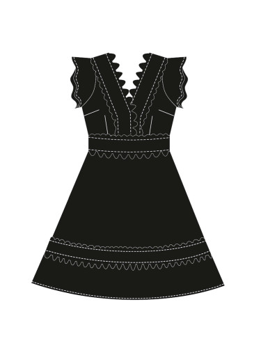 WOMEN'S DRESS L-SU-4045 BLACK