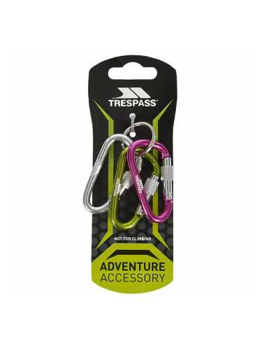 Set of three Trespass Lockx carabiners