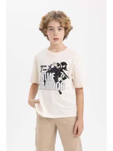 DEFACTO Boys Oversize Fit Crew Neck Printed Short Sleeve T-Shirt