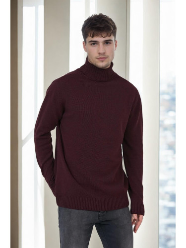 75046 Dewberry Turtleneck Mens Sweater-BURGUNDY