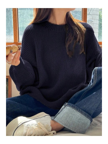 13242 Dewberry Oversize Women Sweater-NAVY