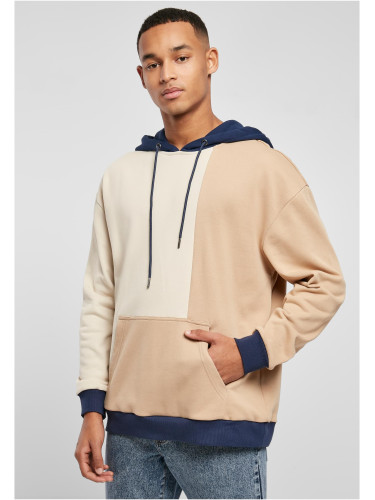 Oversized Color Block Hoody softgrass/unionbeige