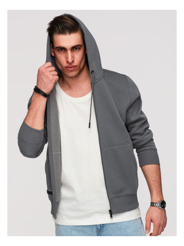 Ombre Men's unbuttoned BASIC sweatshirt - graphite