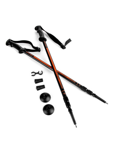 Spokey EKVILIBRO Trekking poles, 3-piece, clear-orange